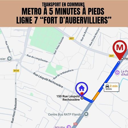 Апартаменты Le Michigan - 10Mn From Paris - Metro Ligne 7 Обервилье Экстерьер фото